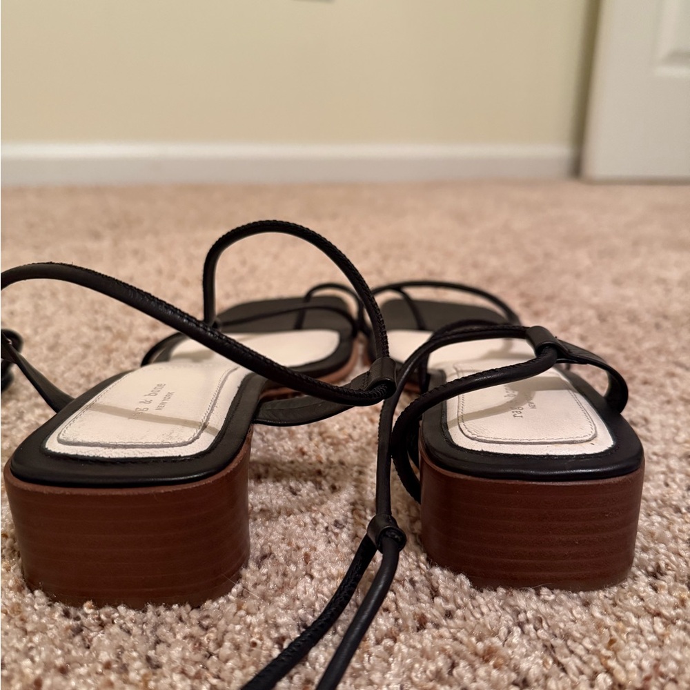 Rag & Bone Black Leather Strappy Sandals - Picture 3 of 5